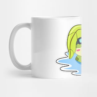 Frog with Leaf at Swimming Mug